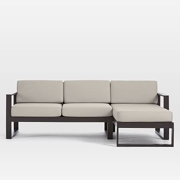 Portside Aluminum Outdoor 89 in 2-Piece Chaise Sectional, Dark Bronze - Image 2