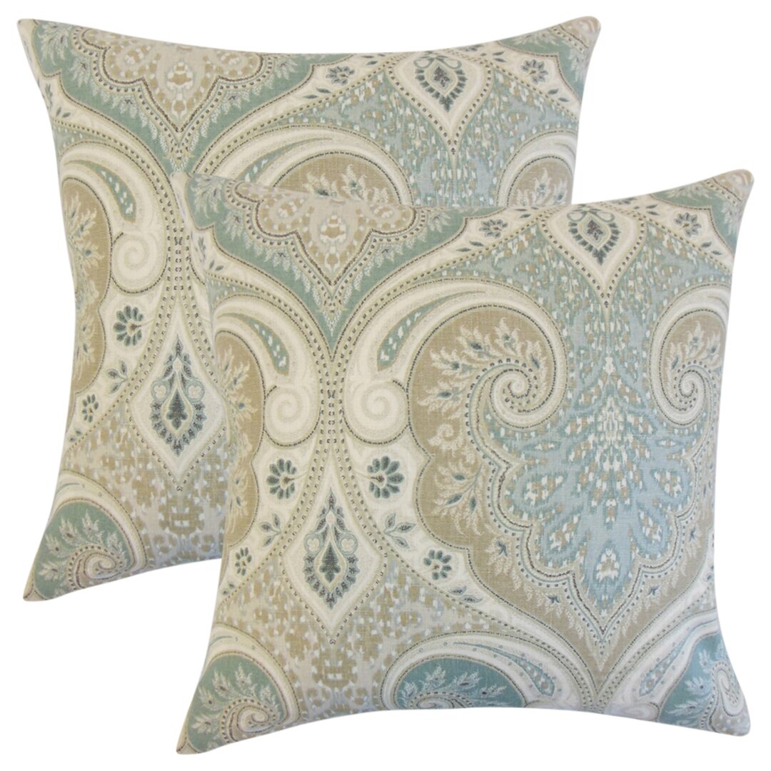 "The Pillow Collection Damask Linen Throw Pillow" - Image 0