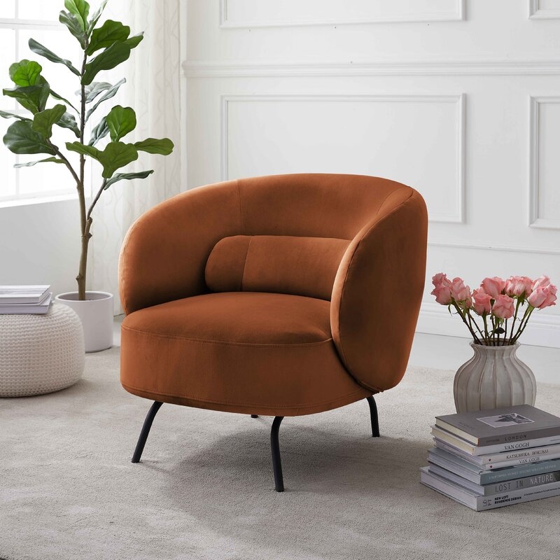 Jura 30.7'' Wide Lounge Chair, Brown Velvet - Image 1