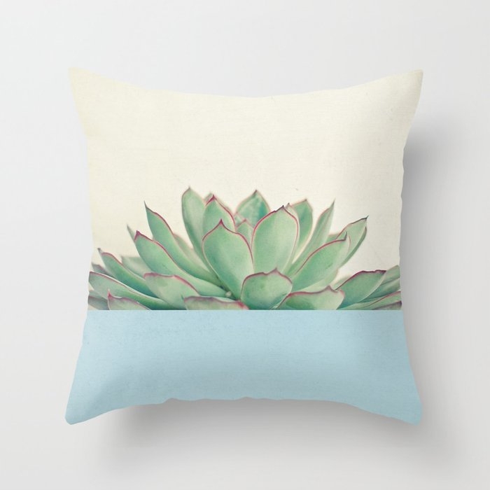 Succulent Dip Iii Throw Pillow by Cassia Beck - Cover (16" x 16") With Pillow Insert - Indoor Pillow - Image 0