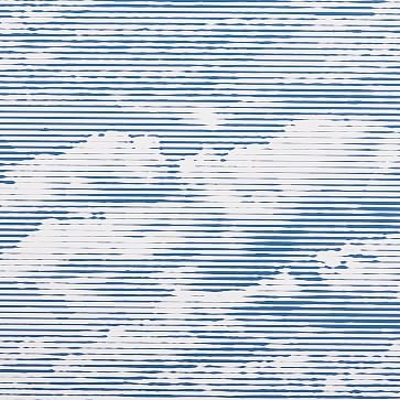 Etched Clouds Print Wallpaper, Rainstorm Blue - Image 1