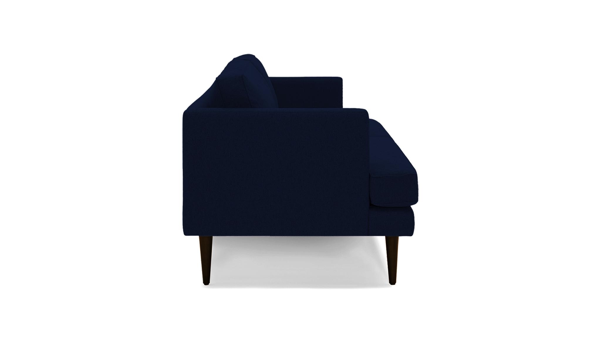 Blue Preston Mid Century Modern 86" Sofa - Royale Cobalt - Mocha - Image 2