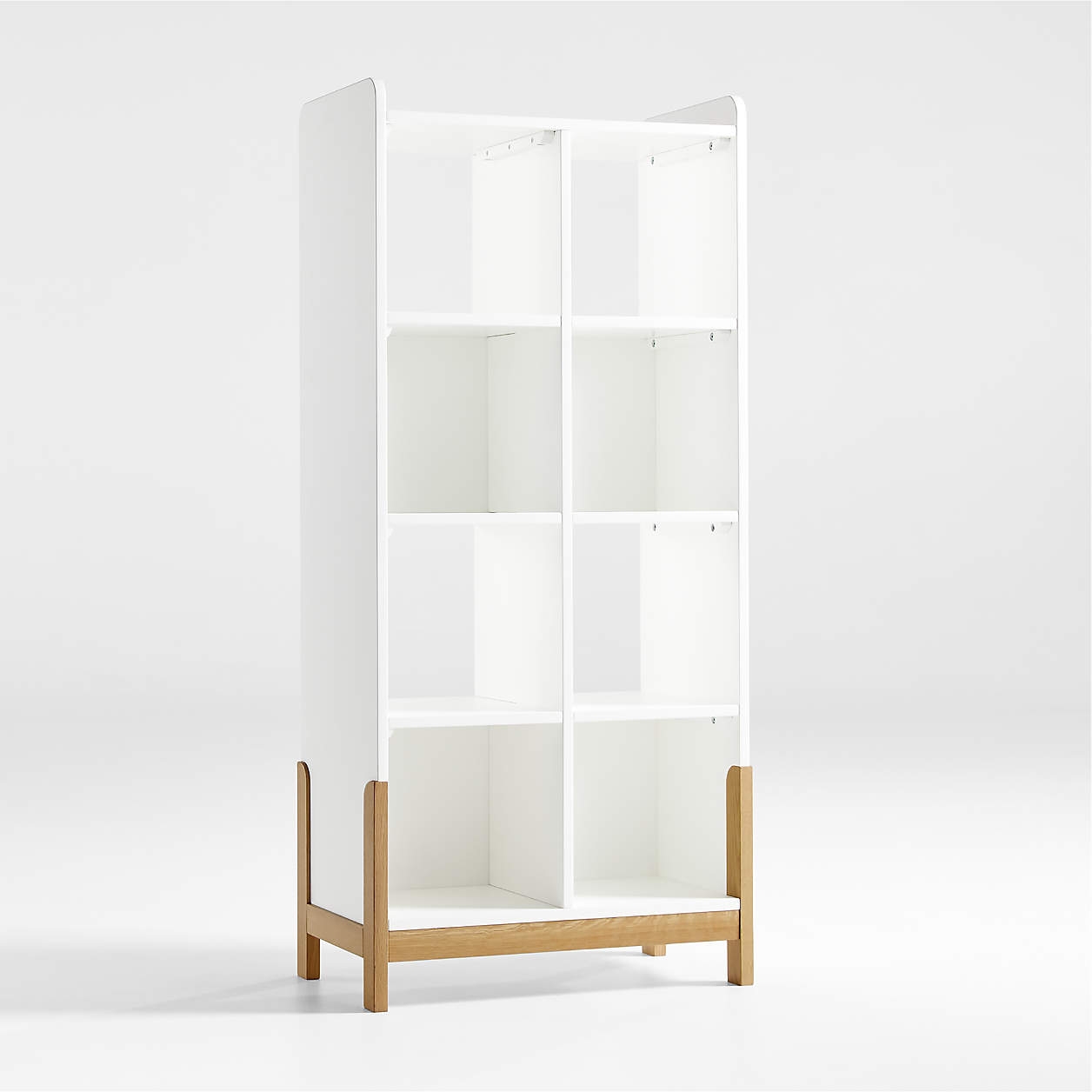 Rue White Wood 8-Cube Bookcase - Image 0