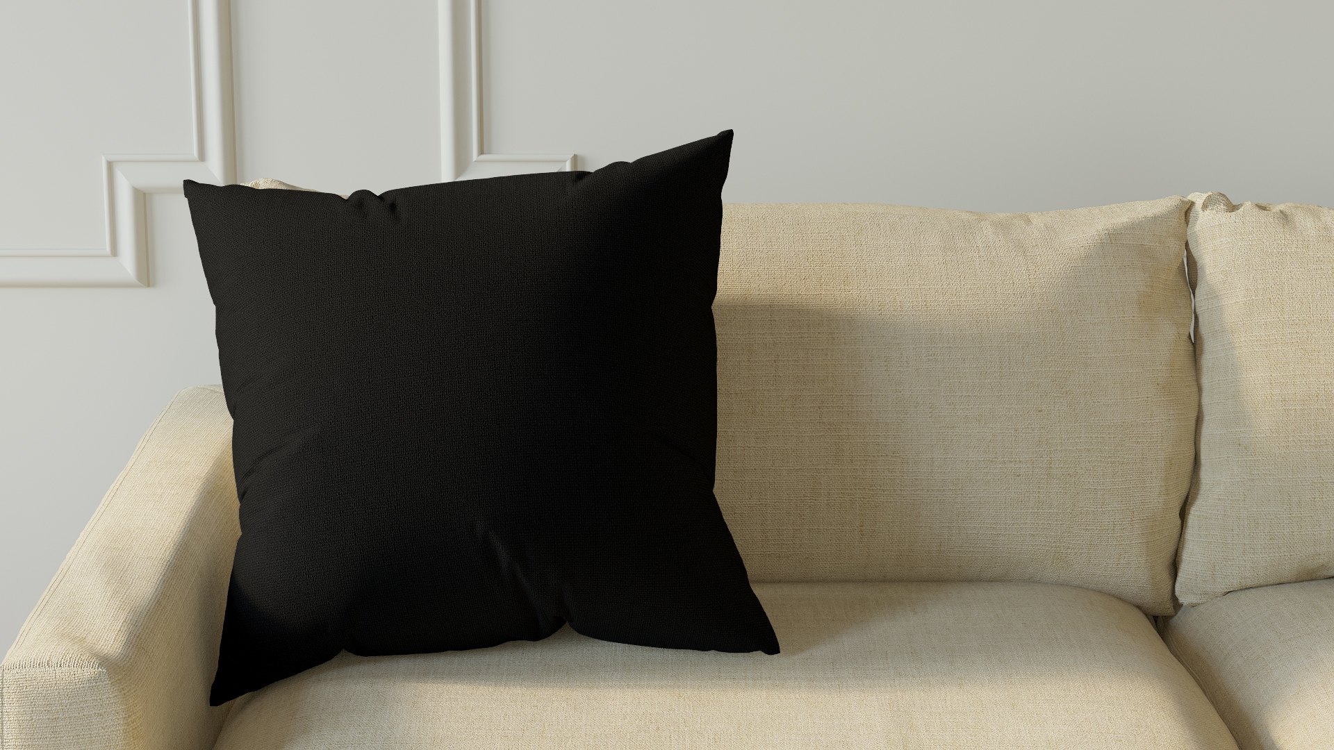 Throw Pillow 22", Raven Everyday Linen, 22" x 22" - Image 2