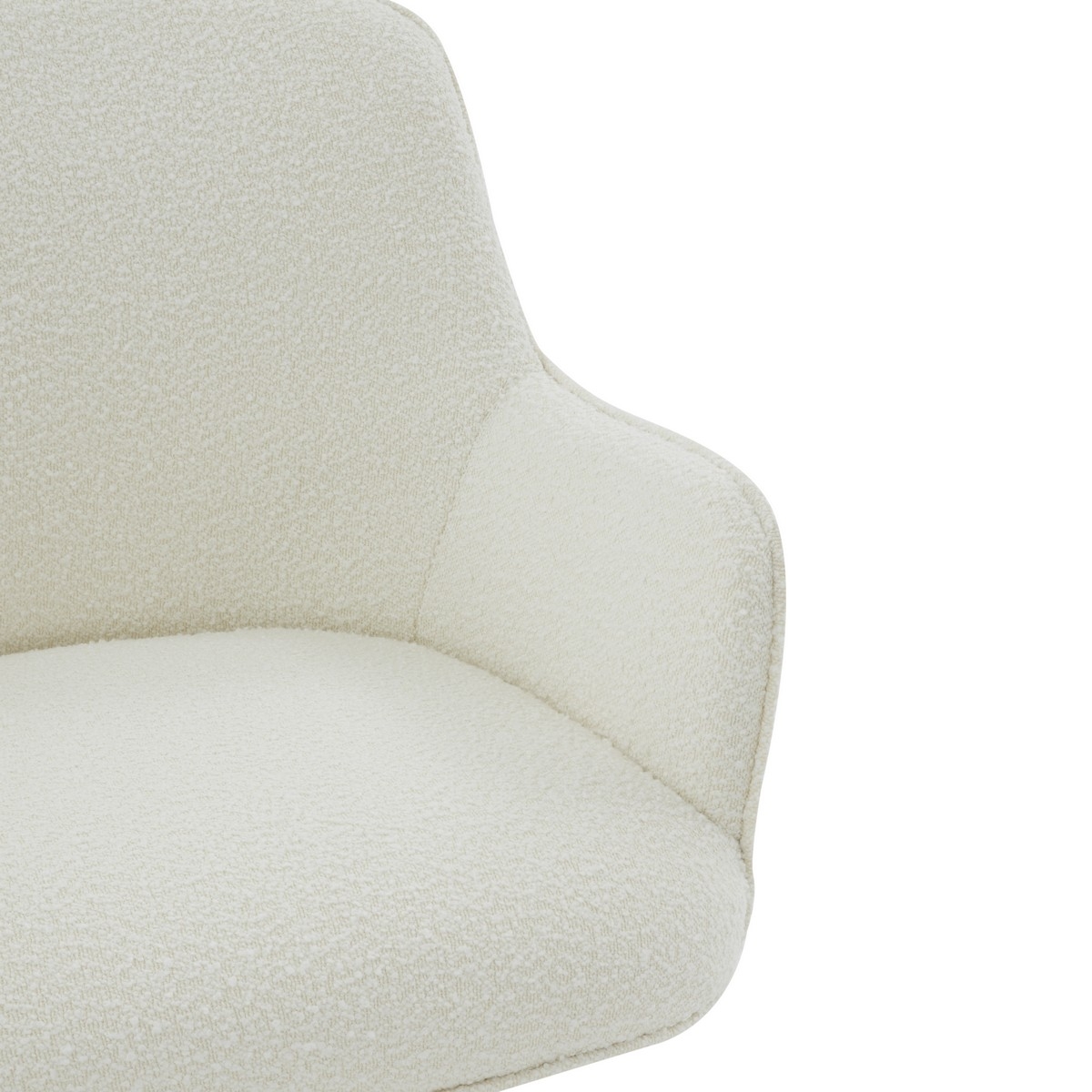 Kierstin Boucle Adjustable Swivel Desk Chair - Ivory/Gold - Image 2