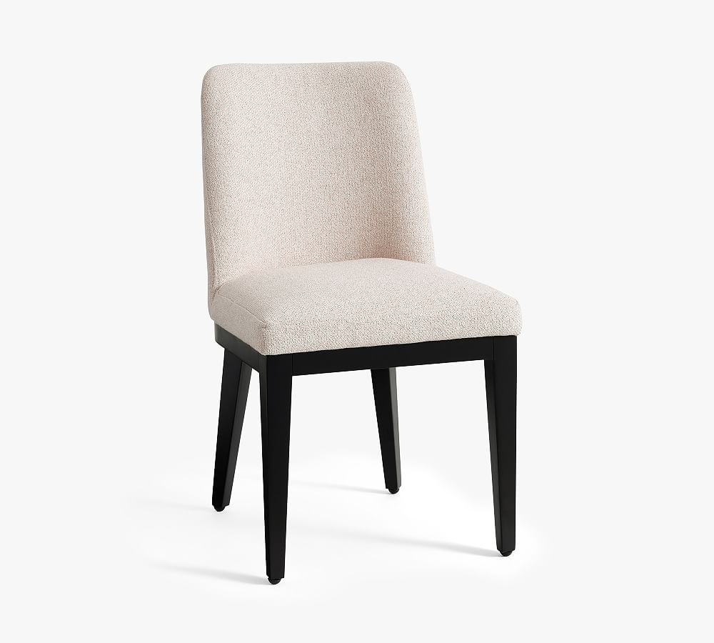 Layton Upholstered Dining Side Chair, Black Leg, Performance Heathered Tweed Desert - Image 0
