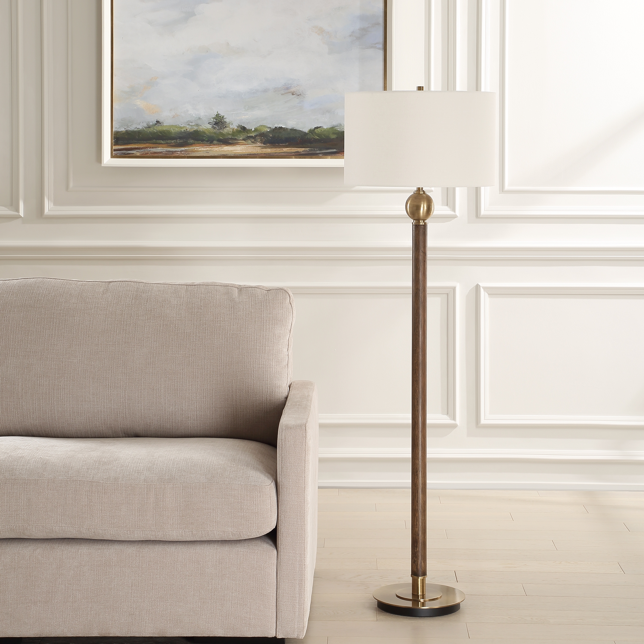 Keros Dark Oak Floor Lamp - Image 2