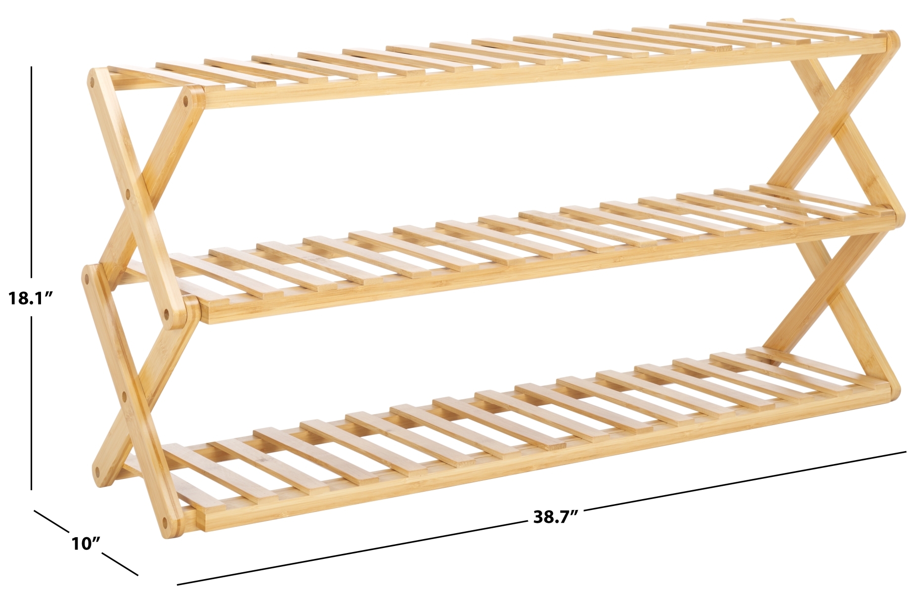 Acheta 3 Tier Shoe Shelf - Natural - Safavieh - Image 7
