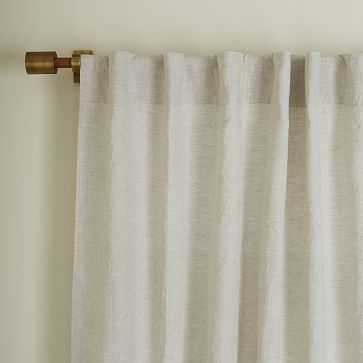 Belgian Flax Linen Curtain With Blackout, Set of 2, Natural, 48"x108" - Image 2