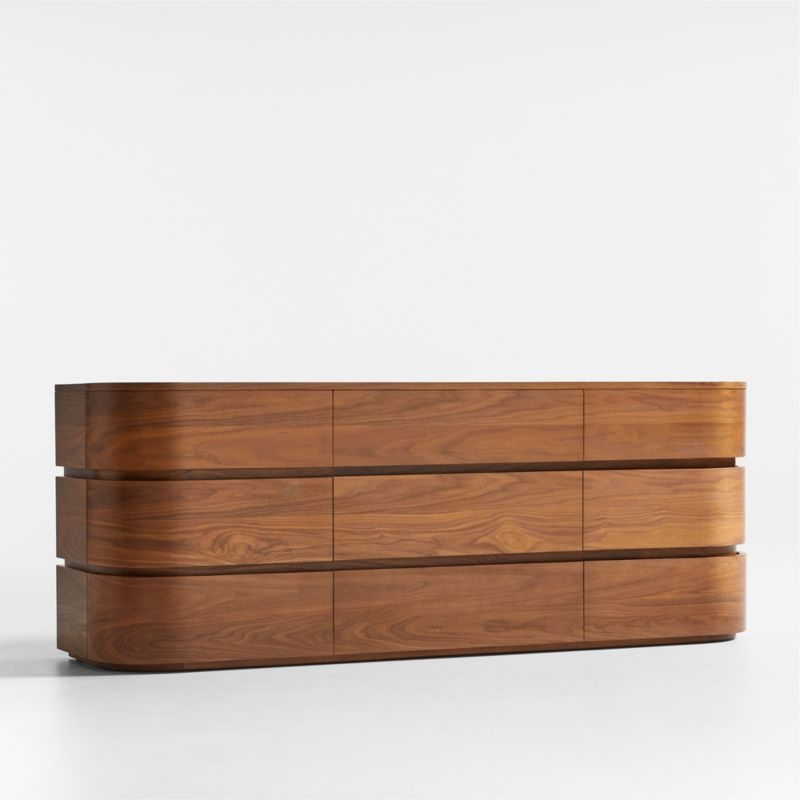 Milano Natural Walnut Wood 9-Drawer Dresser - Image 2