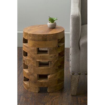Bandla Solid Wood Drum End Table - Image 0