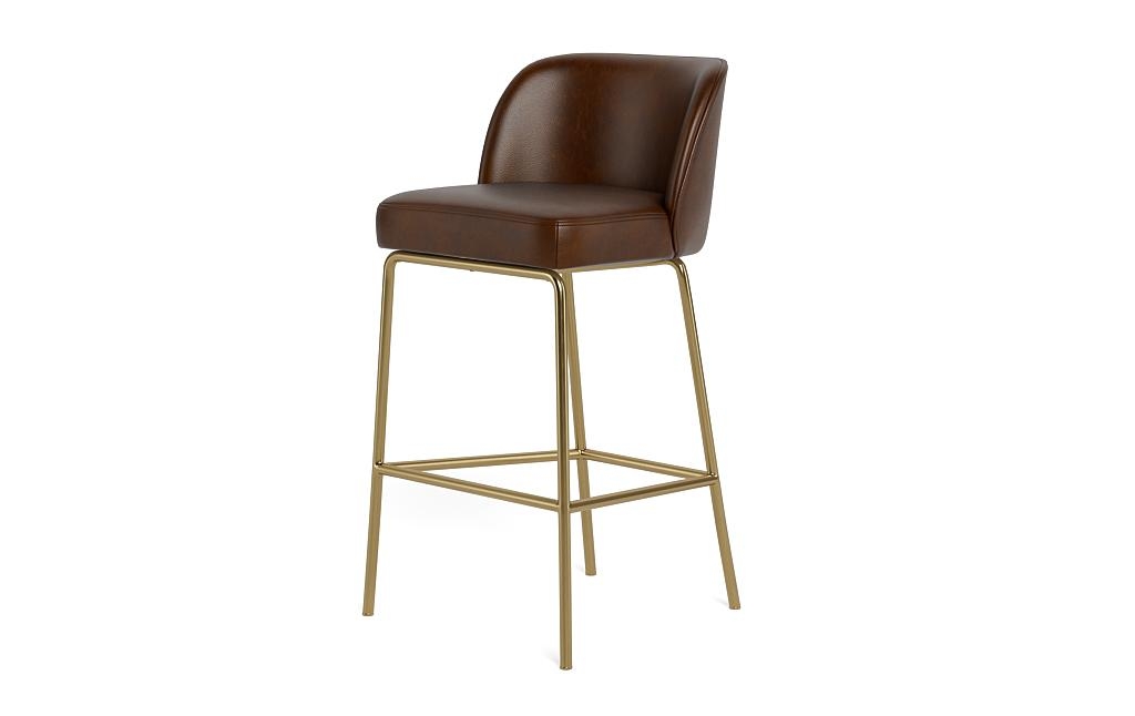 Graham Leather Metal Framed Upholstered Bar Stool - Image 2