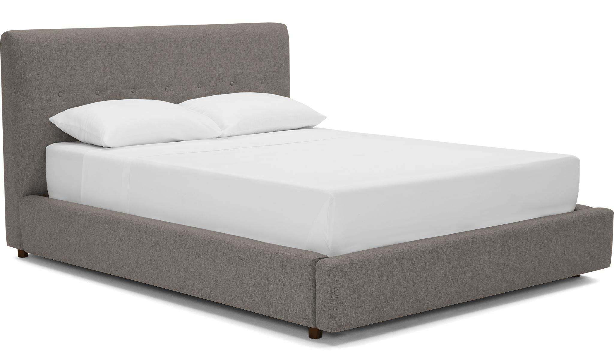 Gray Alvin Mid Century Modern Storage Bed - Cody Slate - Mocha - Cal King - Image 1