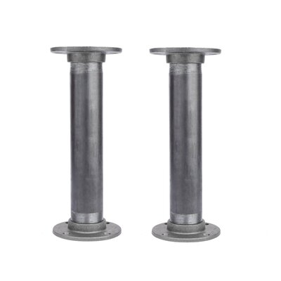 2 In. X 12 In. Heavy Duty Industrial Pipe Table Legs With Round Flanges - 2 Pack - Image 0