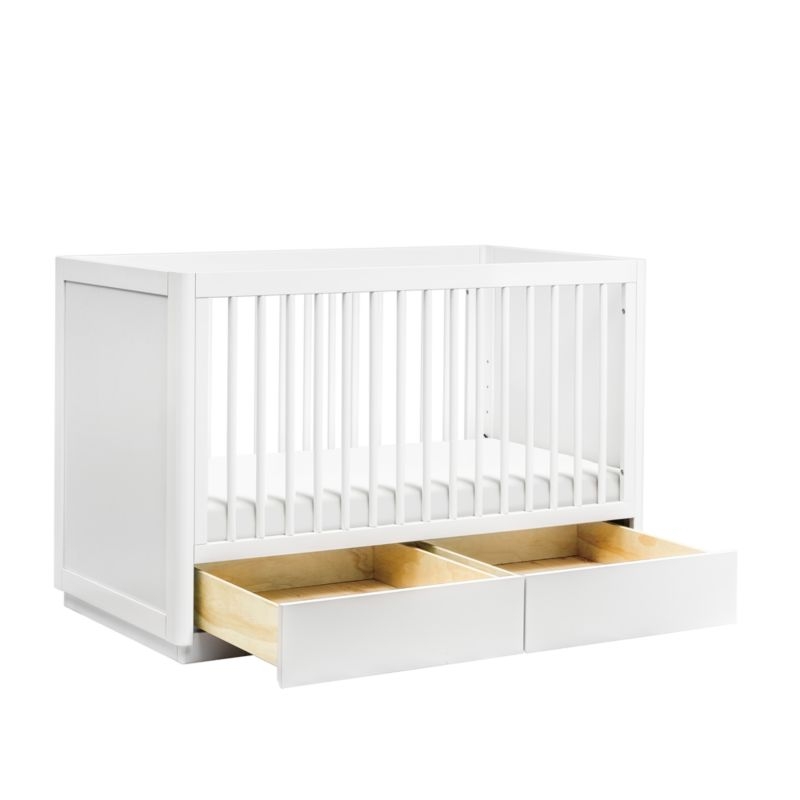 Babyletto Bento White Wood 3-in-1 Convertible Storage Baby Crib with Toddler Bed Conversion Kit - Image 5
