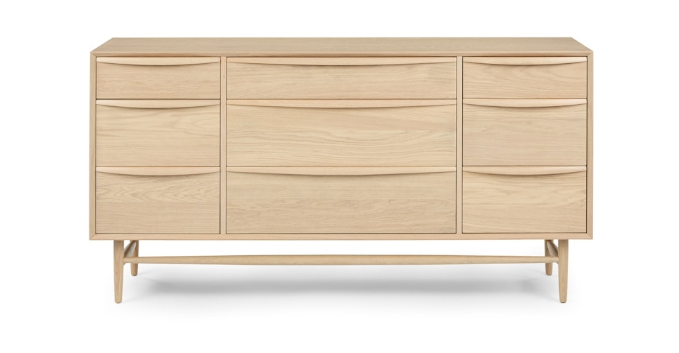 Lenia White Oak 9-Drawer Dresser - Image 0