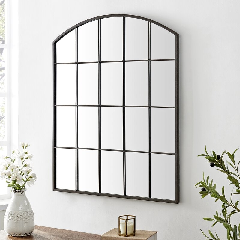 Firstime & Co. Dempsey Arch Windowpane Mirror, Black - Image 1