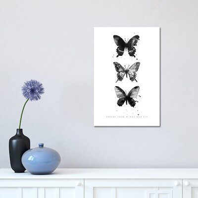 3 Inky Butterflys by Mercedes Lopez Charro - Print - Image 0