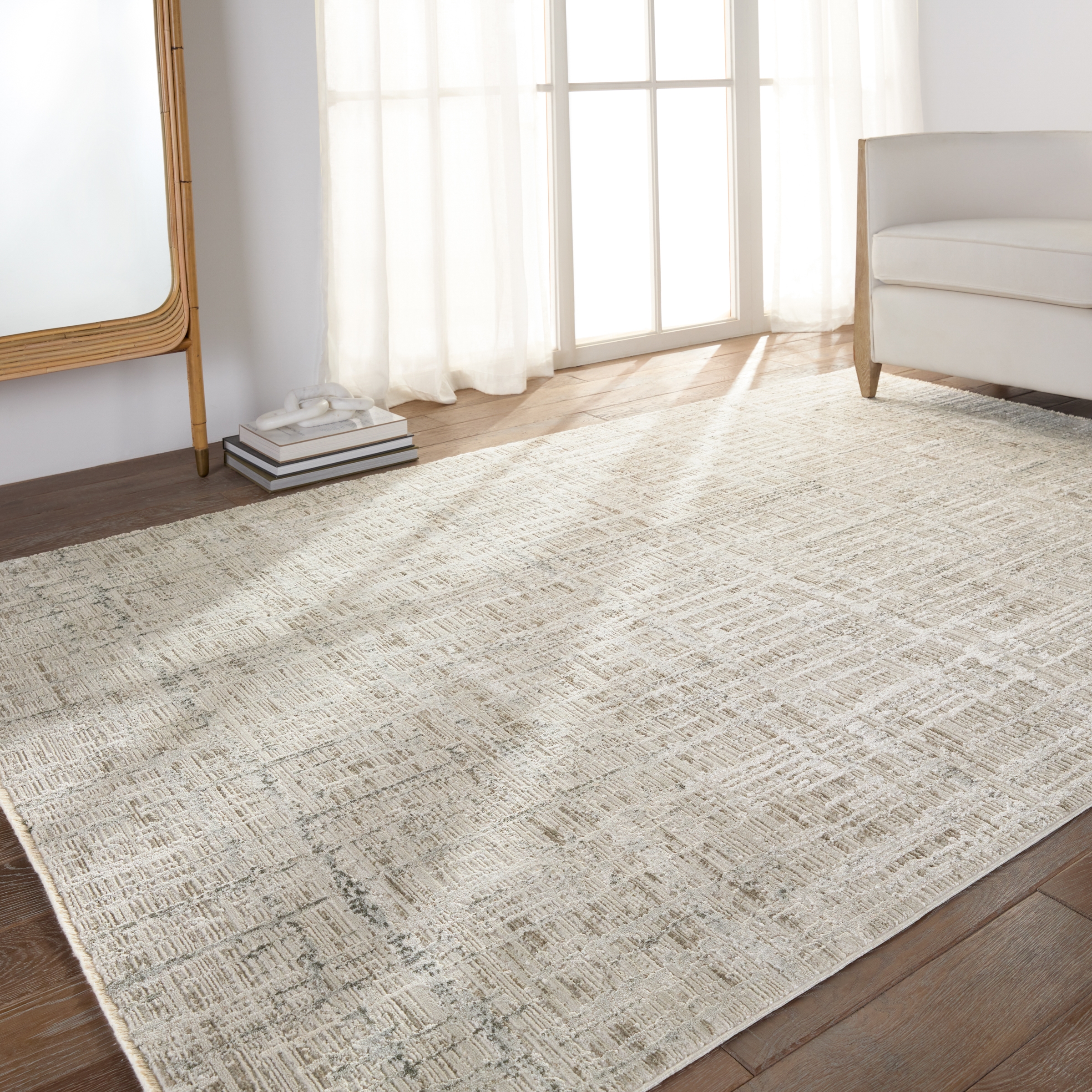 Vibe by Sovis Abstract Light Gray/ Ivory Runner Rug (3'X8') - Image 6