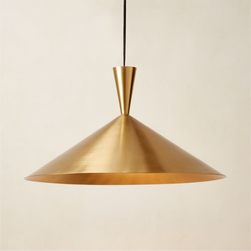 Exposior Polished Brass Pendant Light Model 018 16.75" by Paul McCobb - Image 1