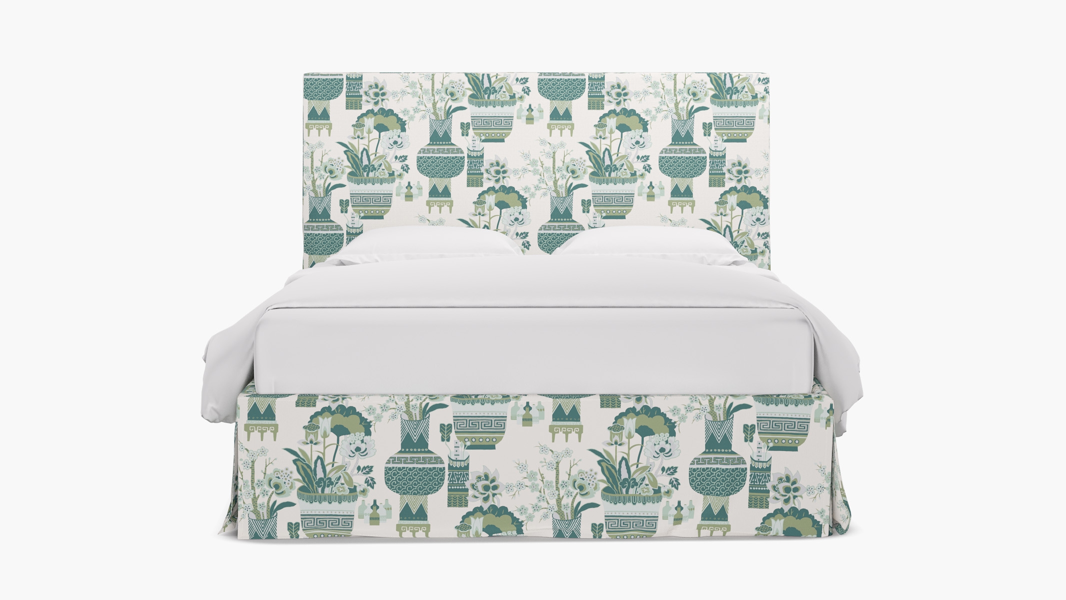 Slipcovered Bed, Pistachio Kan-Shie, Twin - Image 0