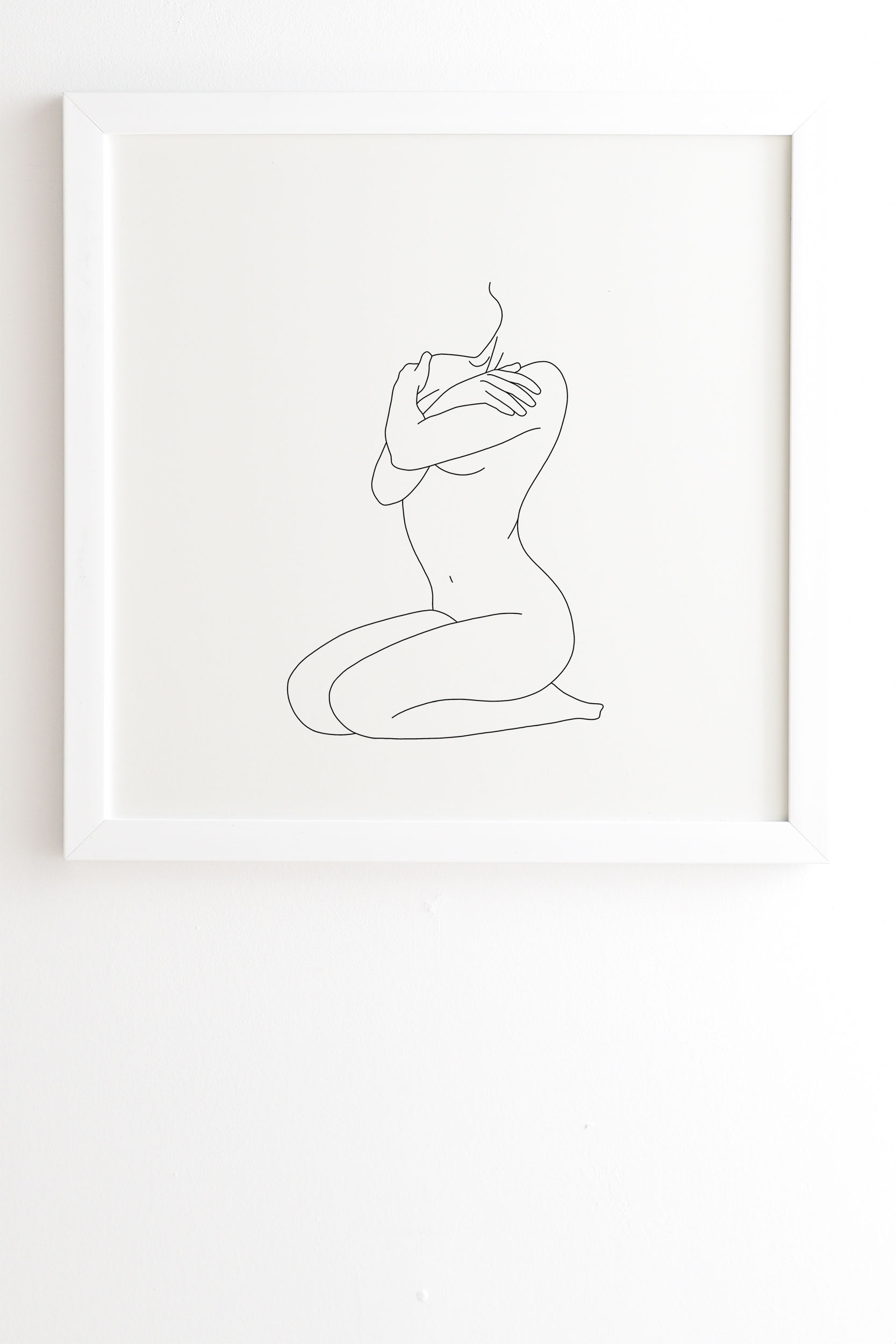 Life Drawing Illustration by The Colour Study - Framed Wall Art Basic White 30" x 30" - Image 0