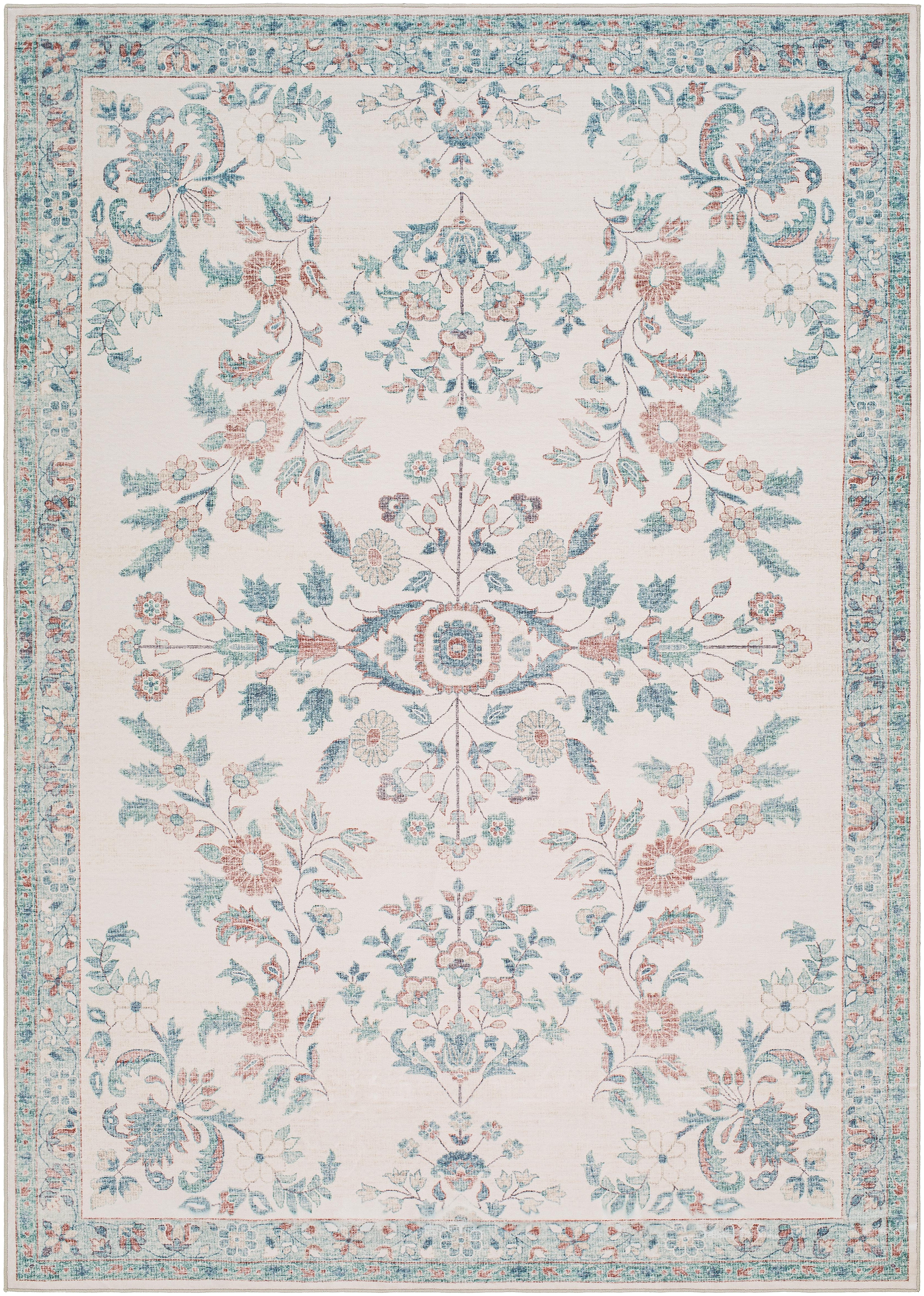 Lavable Beige Indoor 3'6" x 5'6" Machine Woven Rug - Image 0