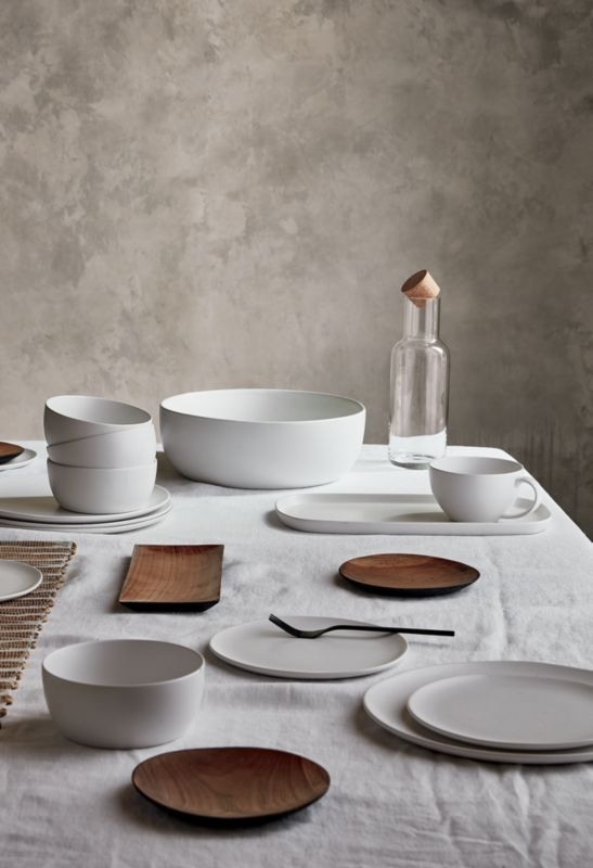 Crisp Matte White Dinner Plate Set of 8 - Image 3