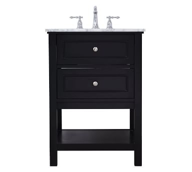 Taryn Single Sink Vanity, 1 Drawer, Black, 24" - Image 5
