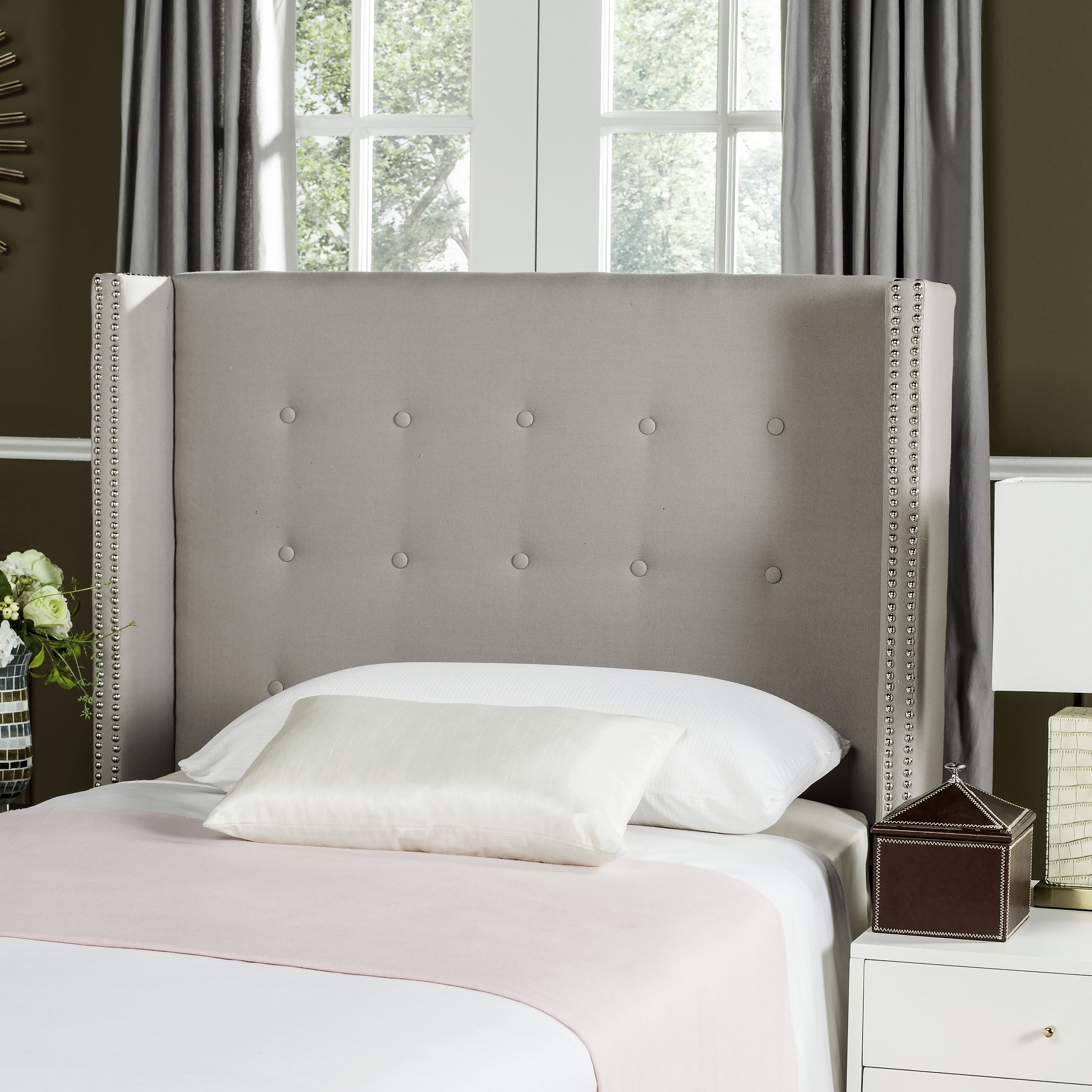 Keegan Headboard - Taupe- Safavieh - Image 1