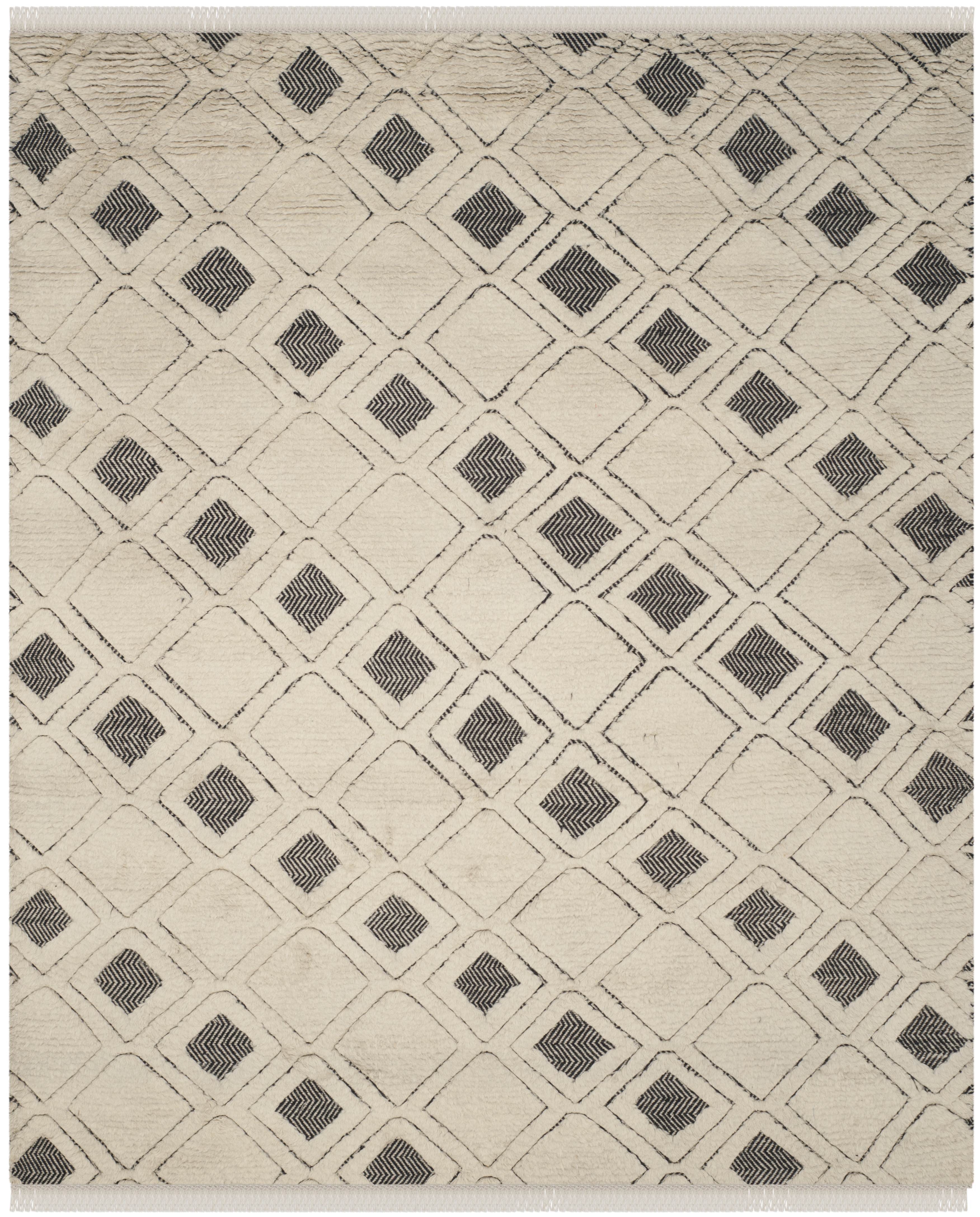 Arlo Home Hand Knotted Area Rug, KNY805A, Ivory/Black,  8' X 10' - Image 0