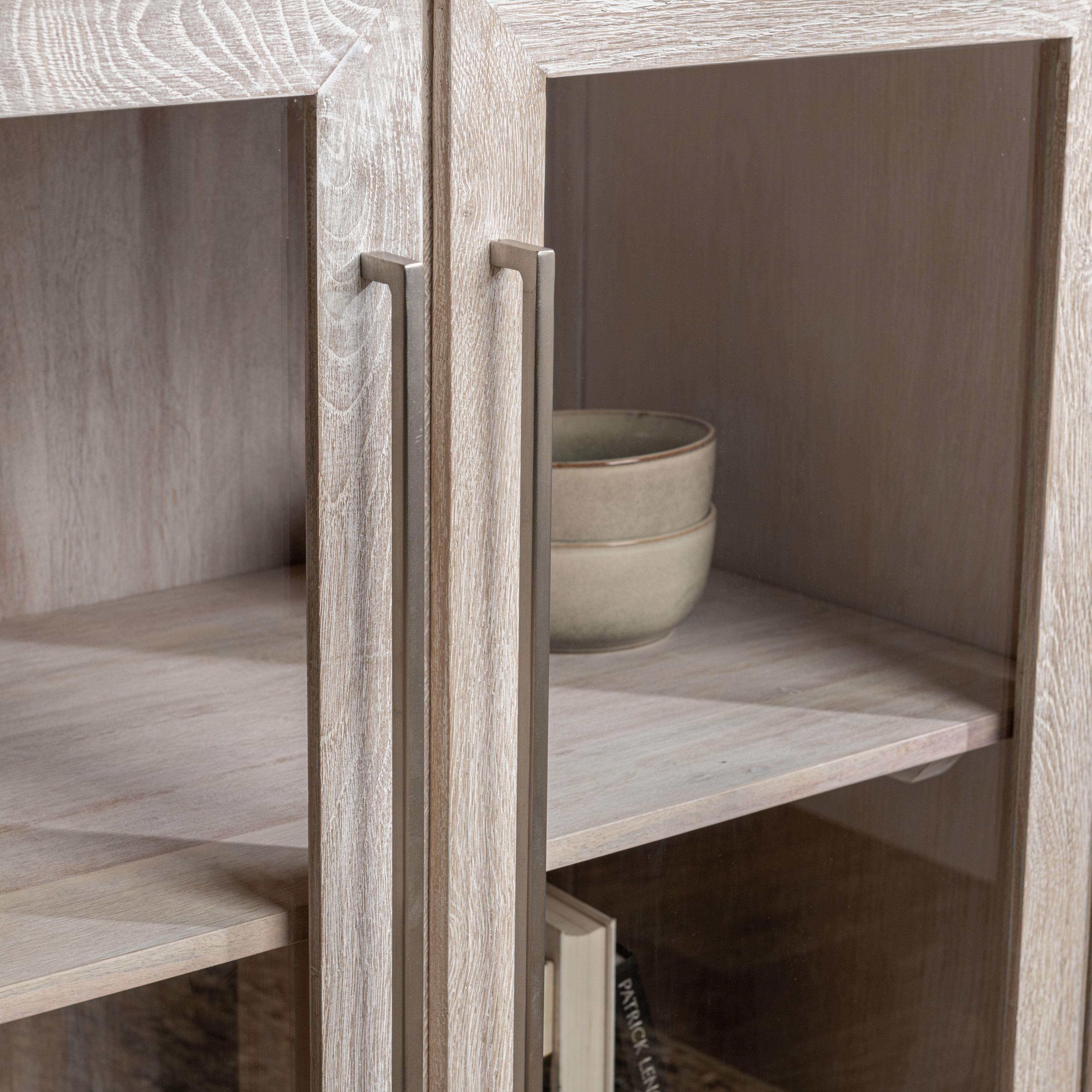 Bradley Oak Wood 2Dr Cabinet White Wash - Image 9