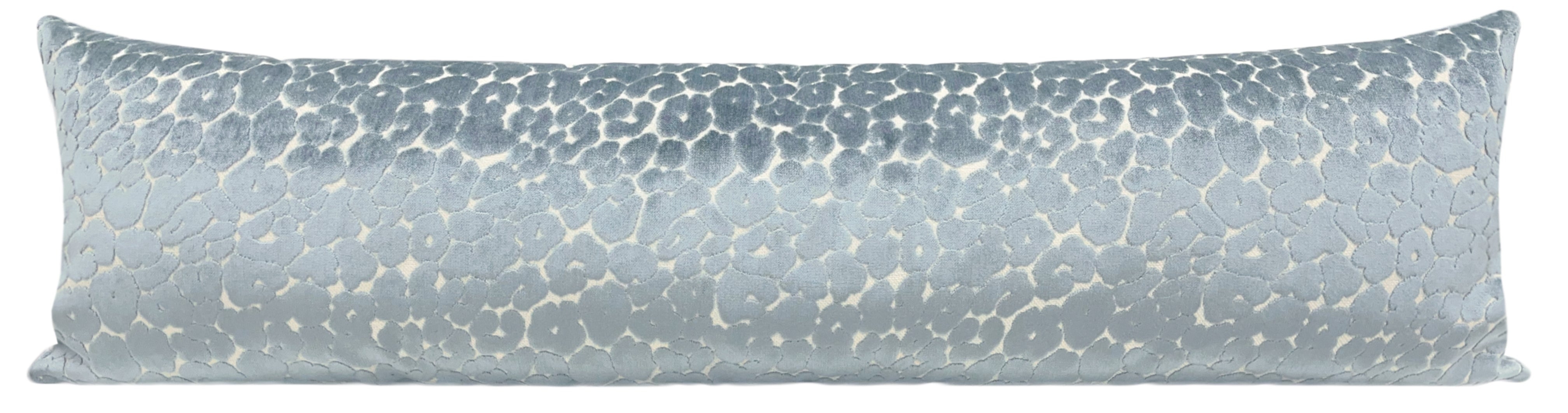THE XL LUMBAR :: LEOPARD CUT VELVET // CERULEAN BLUE - 14" X 48" - Image 3