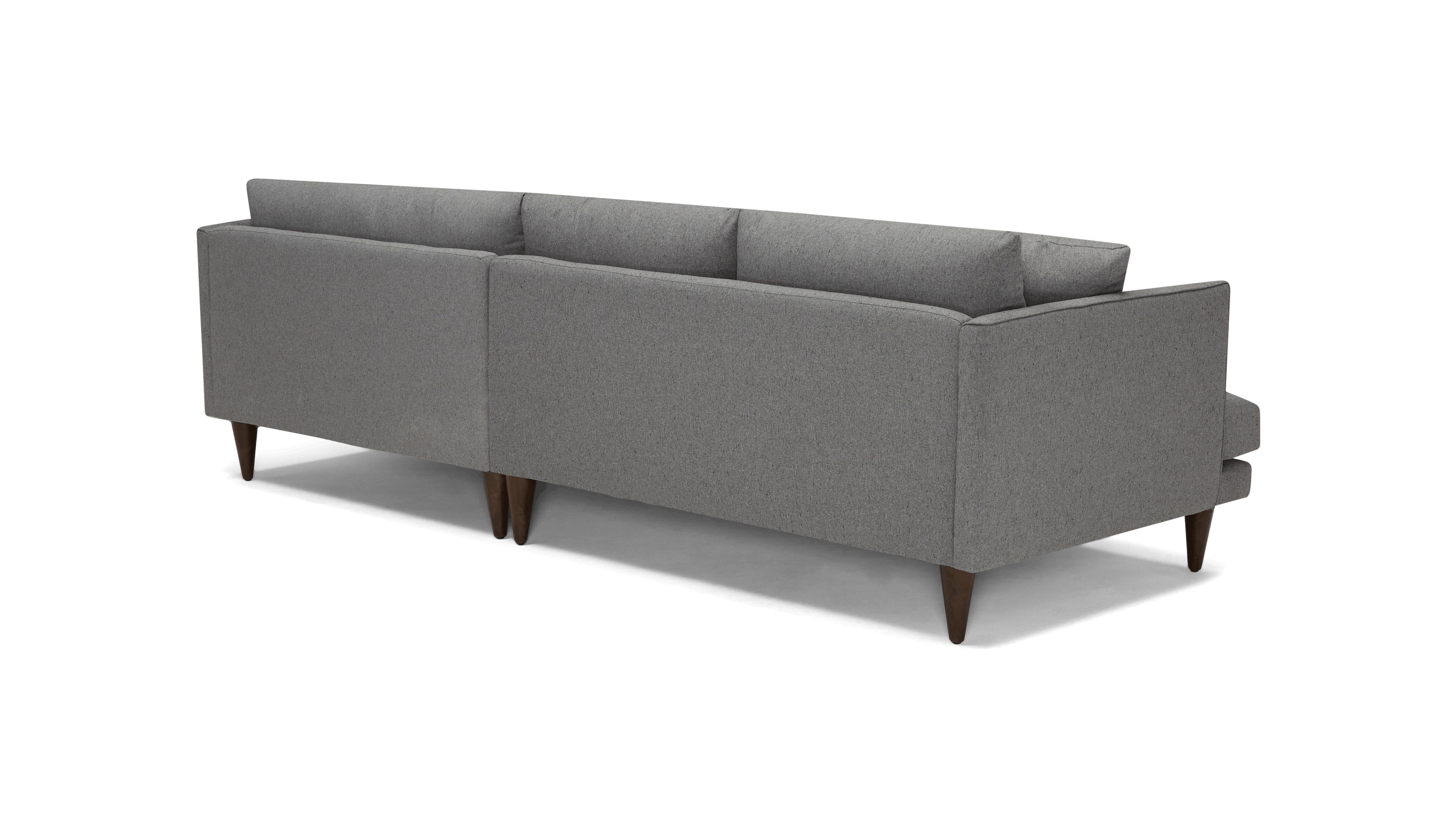 Gray Lewis Mid Century Modern Sectional - Essence Ash - Mocha - Right - Cone - Image 3