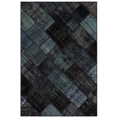 One-of-a-Kind Hand-Knotted 1960s Black 5'2" x 7'9" Area Rug - Image 0
