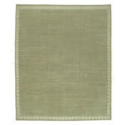 Designers' Reserve Oriental Hand-Knotted Wool/Silk Green Area Rug - Image 0