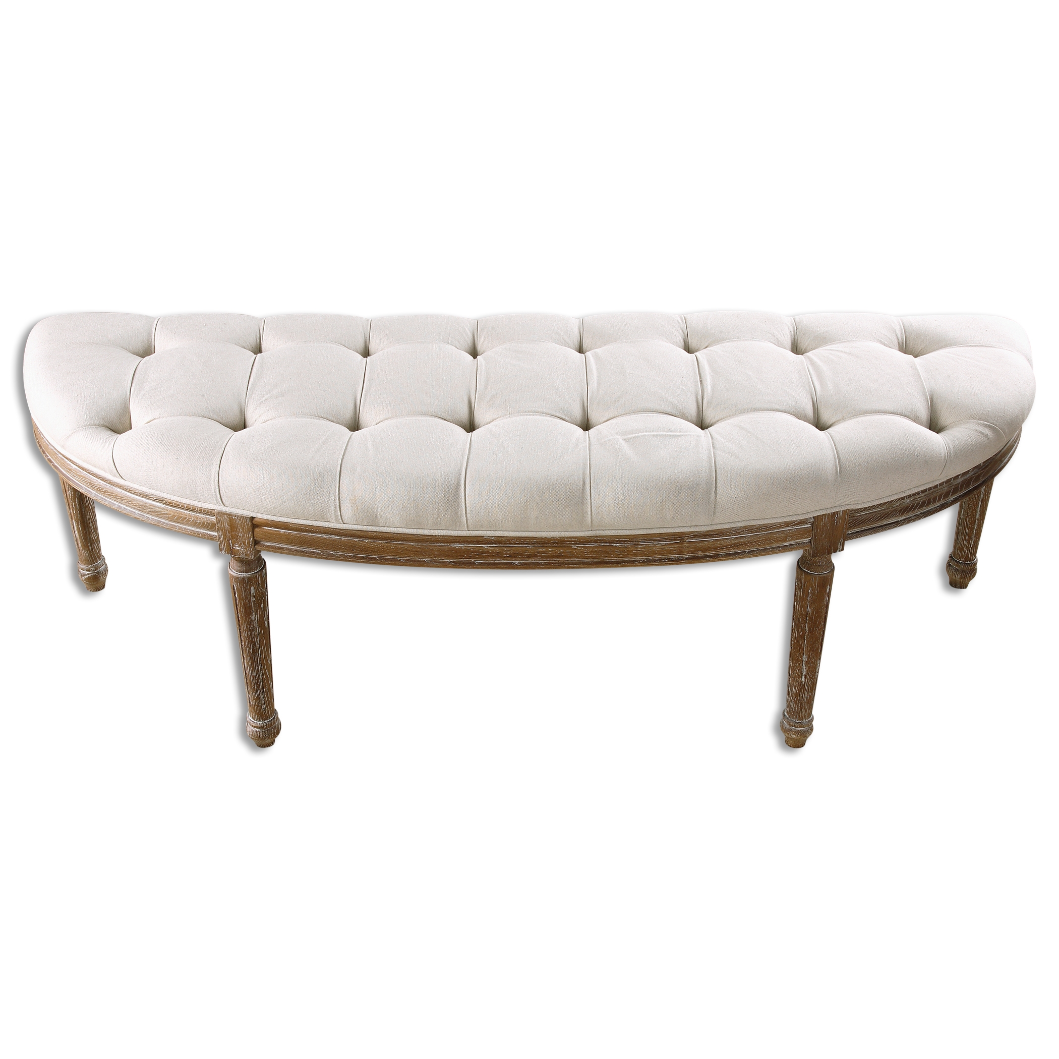Leggett Tufted White Bench - Image 4