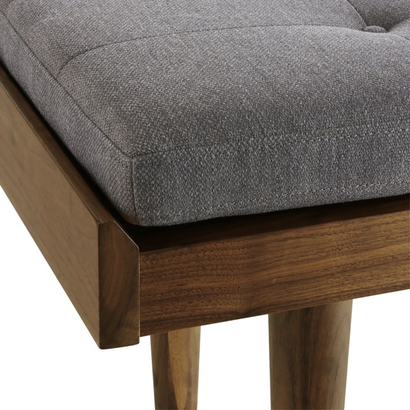 Tate Walnut King Bench with Charcoal Cushion - Image 3