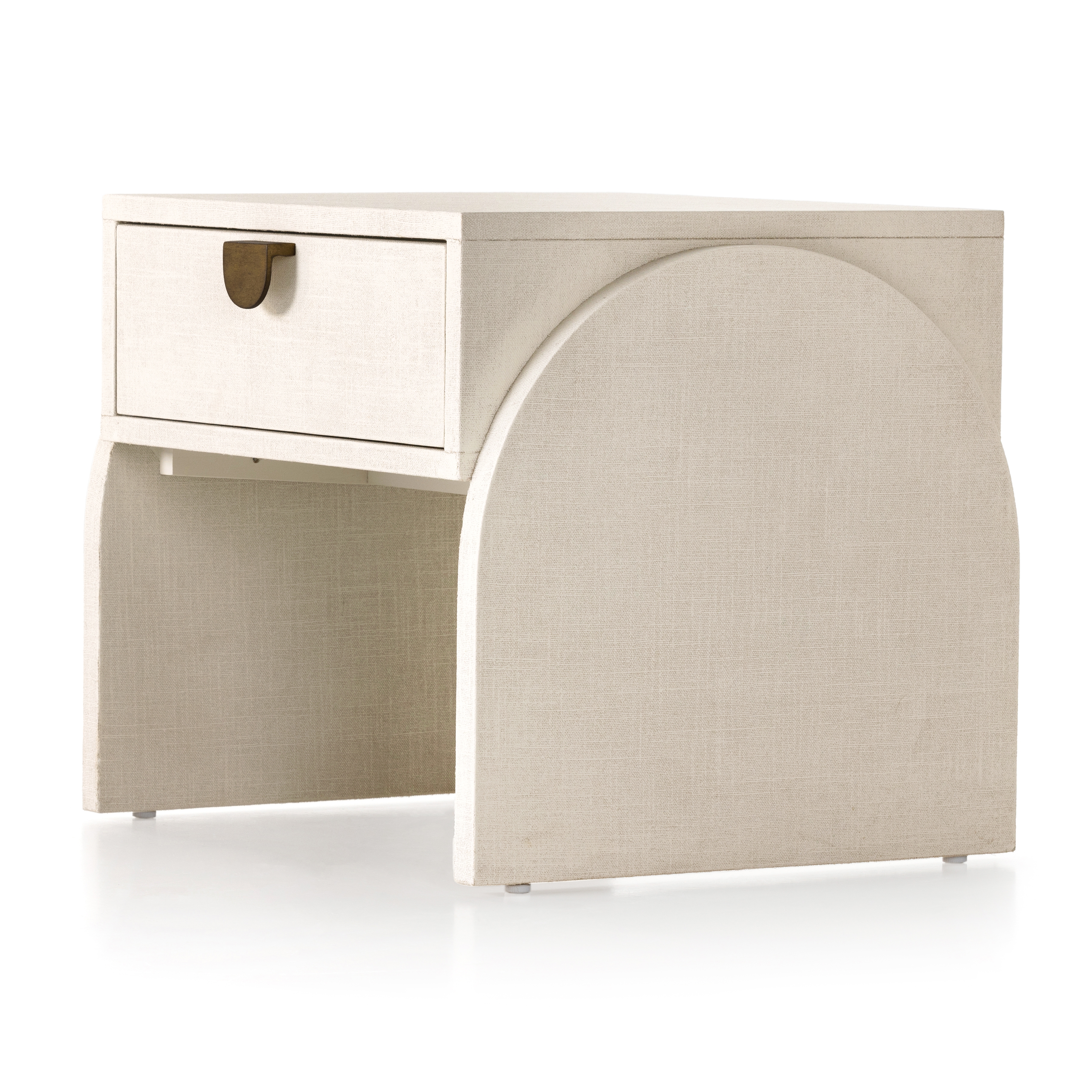 Cressida End Table-Ivory Painted Linen - Image 2