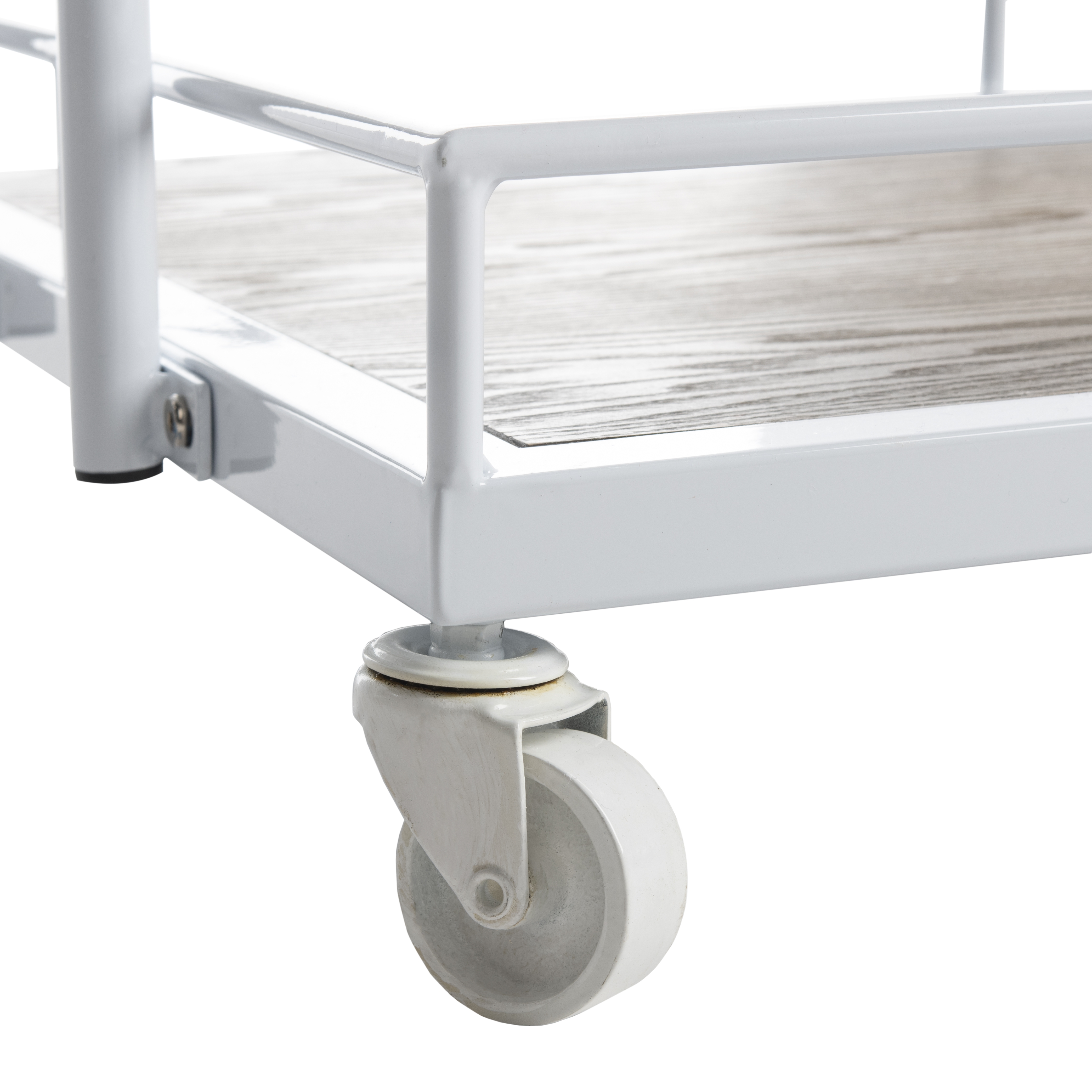 Dawson 2 Tier Rectangle Bar Cart - Rustic Oak/White - Safavieh - Image 5