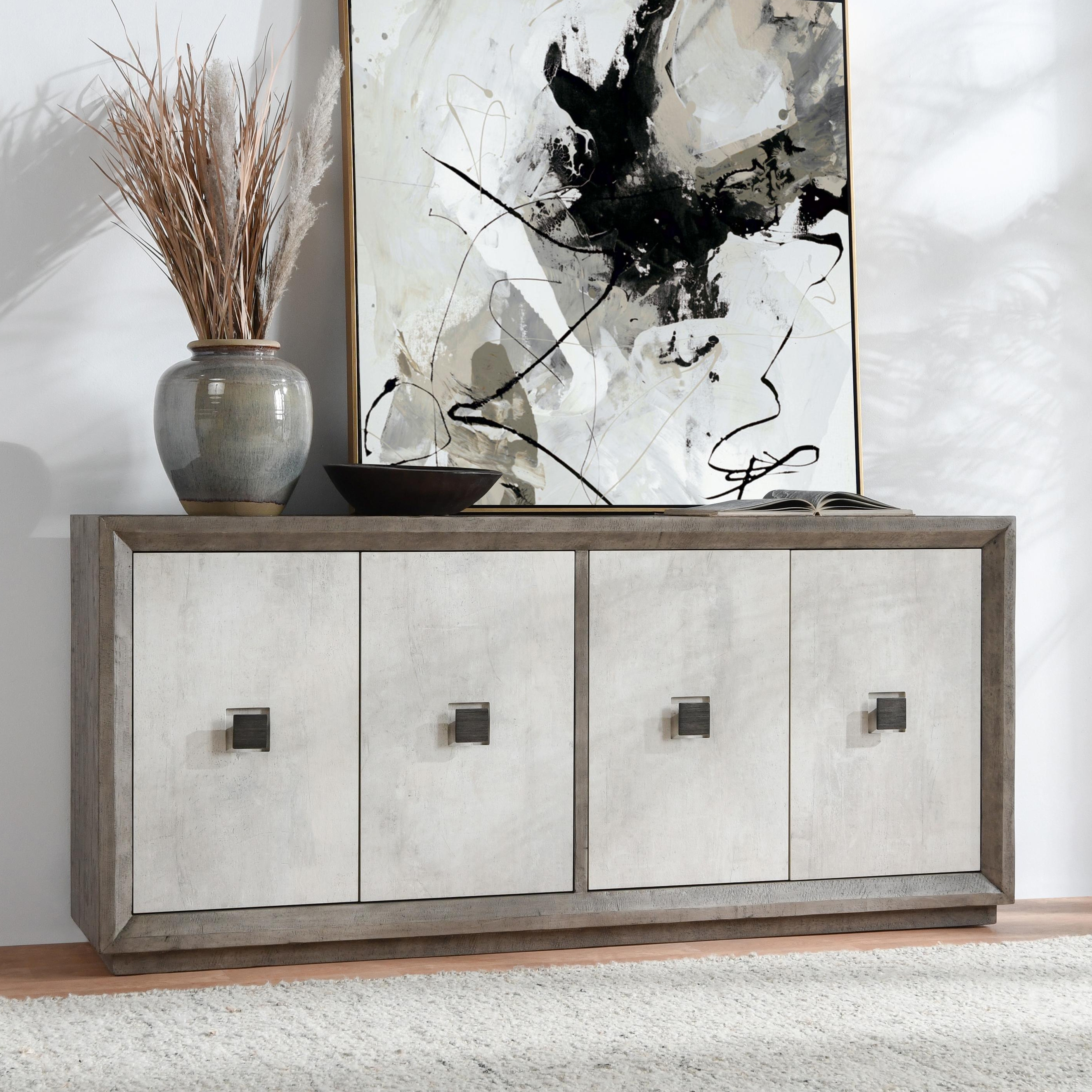 Denver 4Dr Sideboard Distressed Gray/Antique White - Image 7