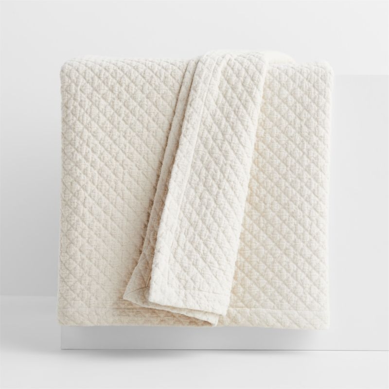 Organic Cotton Sand Beige King Coverlet - Image 1