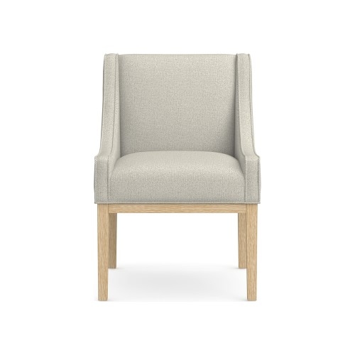 Presidio Armchair, Standard Cushion, Perennials Performance Basketweave, Light Sand, Natural Leg - Image 0