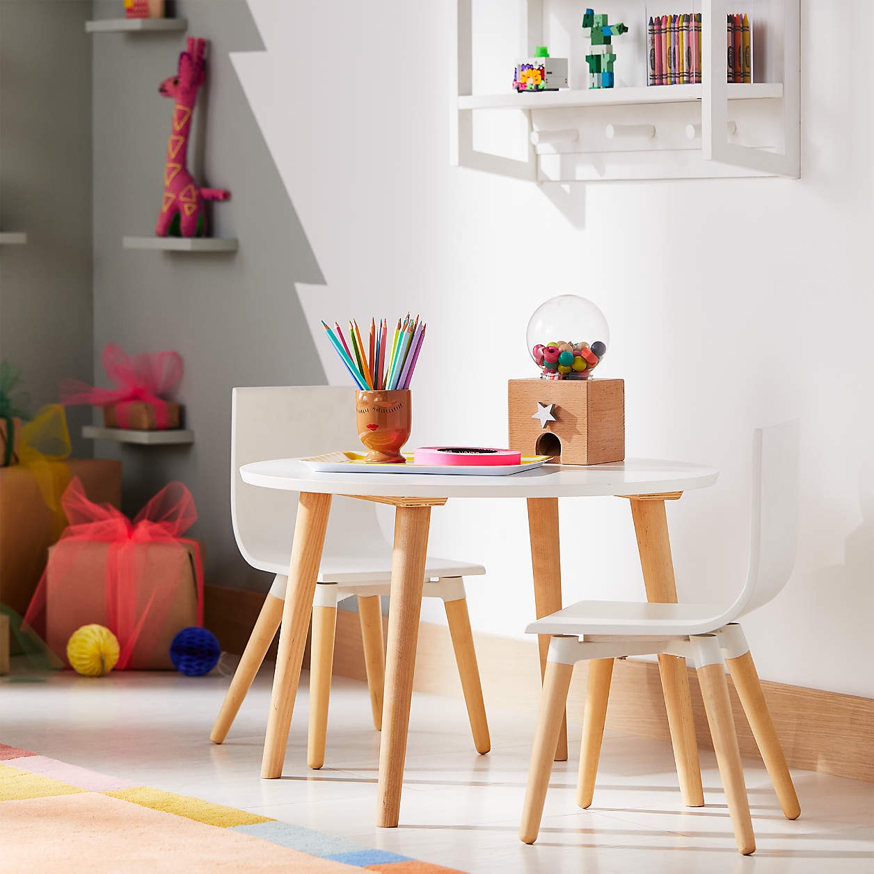 Pint Sized Toddler Table & Chair Set, White - Image 4