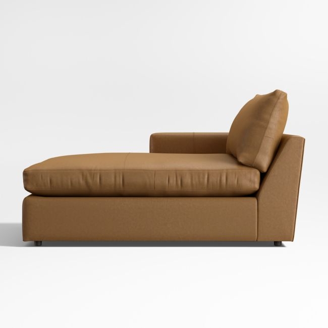 Lounge Classic Leather Left-Arm Extra Wide Chaise Lounge Sectional Piece - Image 0