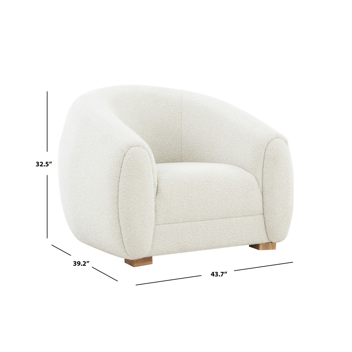 Emiliana Boucle Accent Chair - Ivory - Image 5