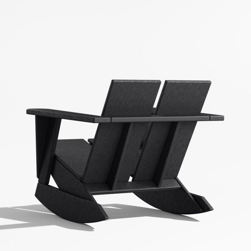 Paso Black Outdoor Adirondack Rocking Chair by POLYWOOD® - Image 2