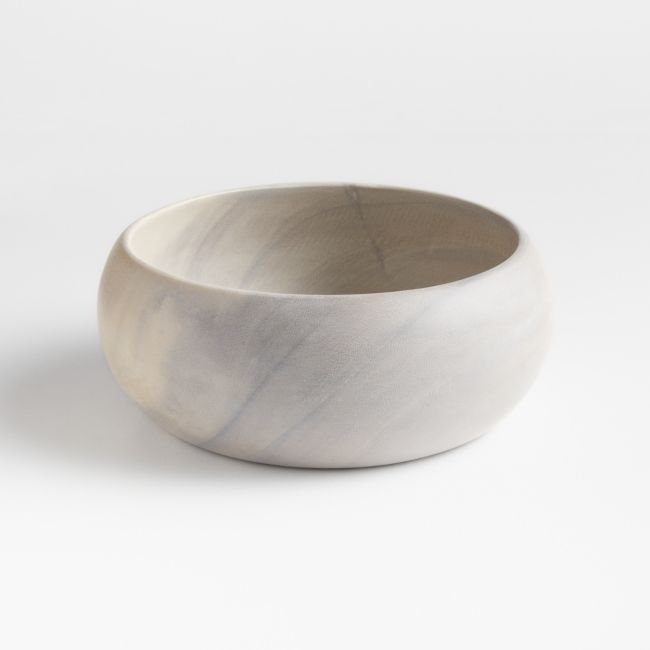 Tondo 8.5" White-Washed Wood Salad Serving Bowl - Image 0