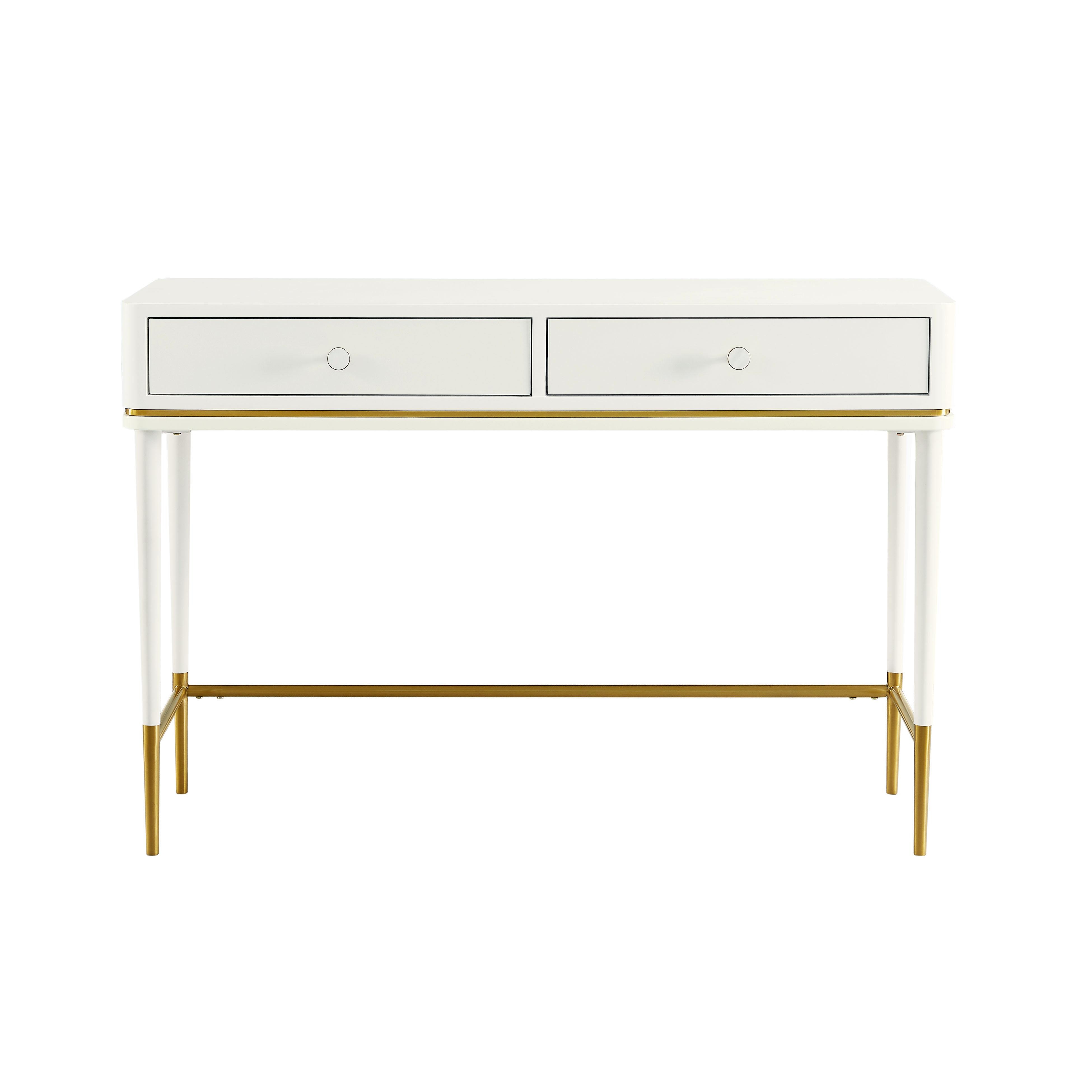 Mariah Two Drawer Off-White Desk - Image 0