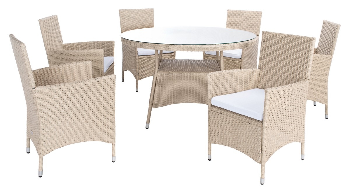 Challe Dining Set - Beige/White - Safavieh - Image 6